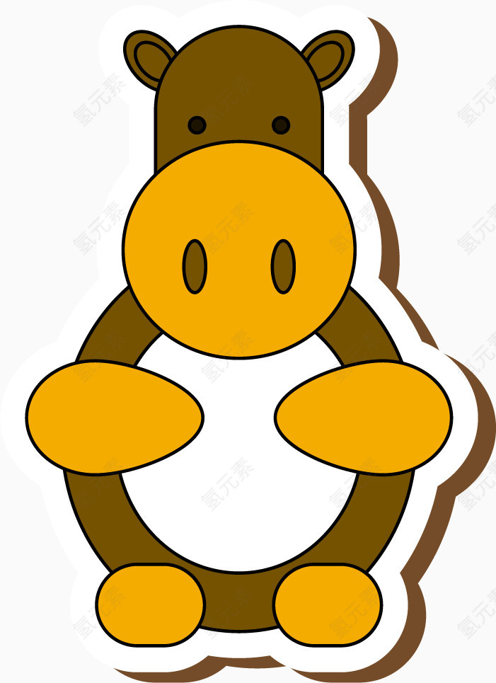 矢量牛装饰图案免扣素材