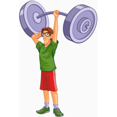 卡通运动员举重