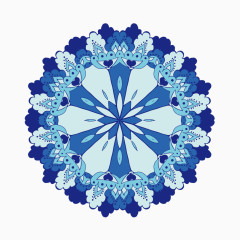 装饰曼陀罗蓝色花纹