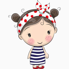 卡通小女孩蝴蝶结发箍