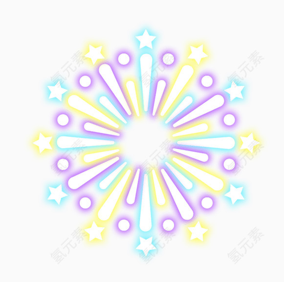 五彩圆环花形烟花