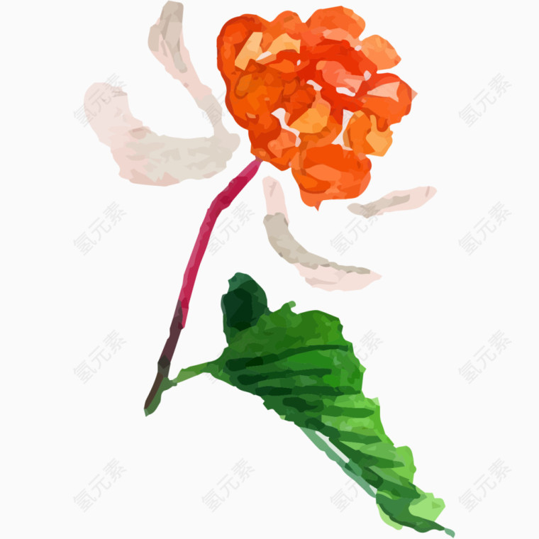 手绘水彩浆果 