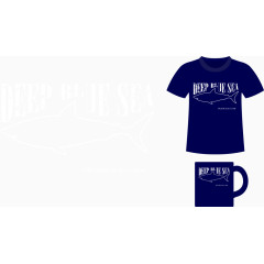 矢量手绘鱼印花图案