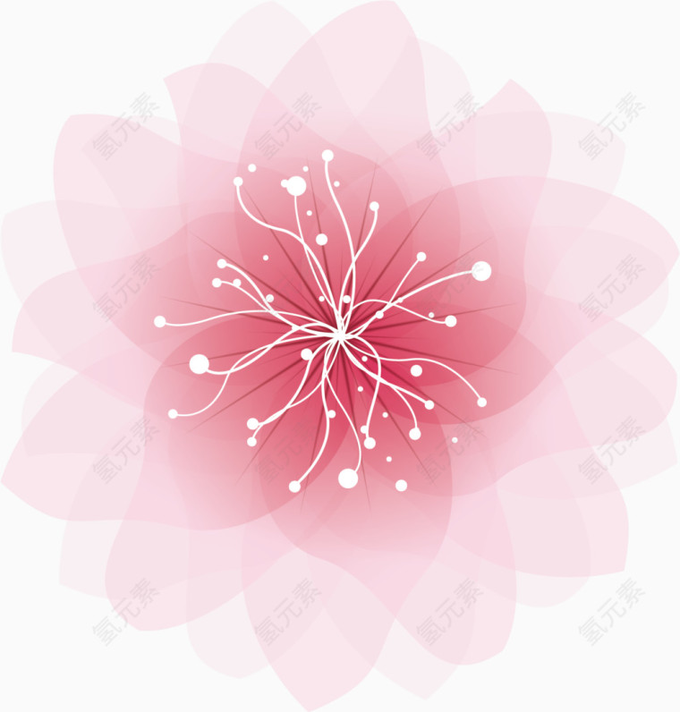 粉色花装饰元素