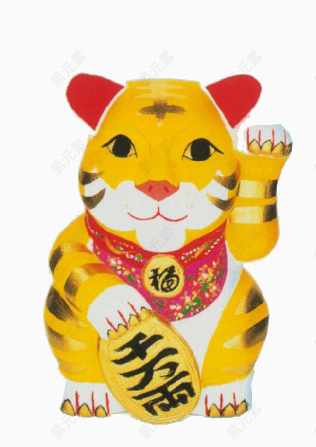 可爱手绘招财猫元素