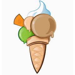 卡通多种口味的冰激凌