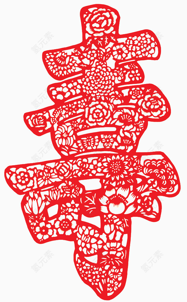 寿字剪纸画