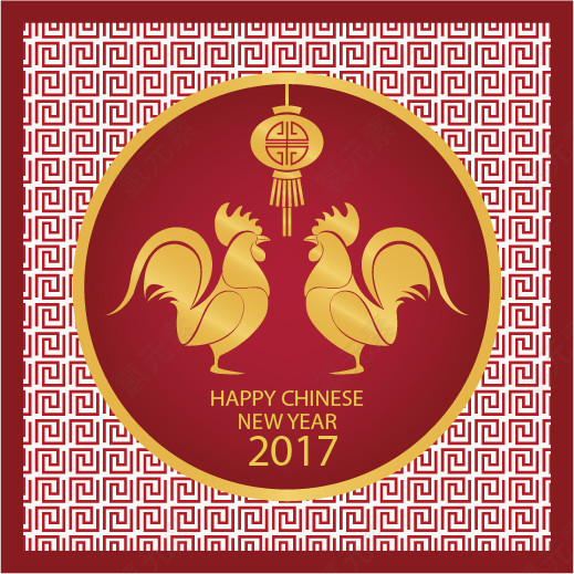 2017年鸡年矢量免抠素材