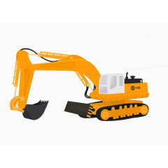 橘黄色的挖掘机