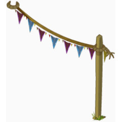 蓝色小旗子素材