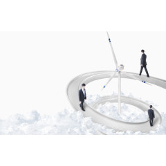 云中的风车和公路