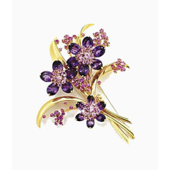 紫色黄金胸针