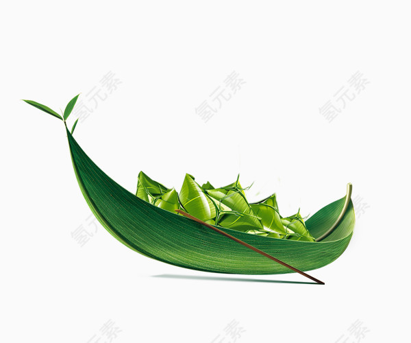绿色龙舟粽页舟