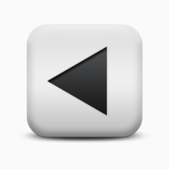 磨砂白广场图标箭三角形固体左箭头图标