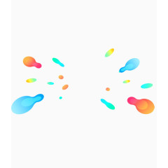 多彩清新颜料漂浮