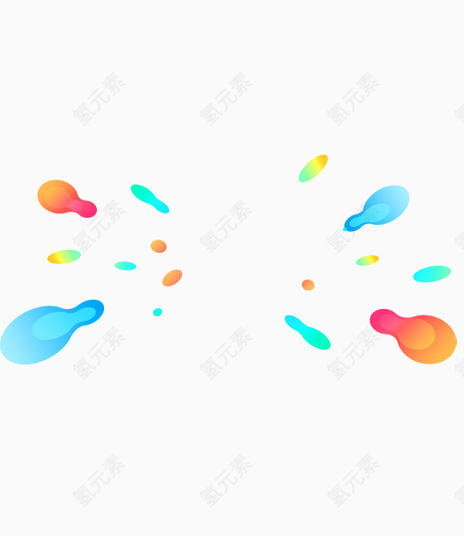 多彩清新颜料漂浮