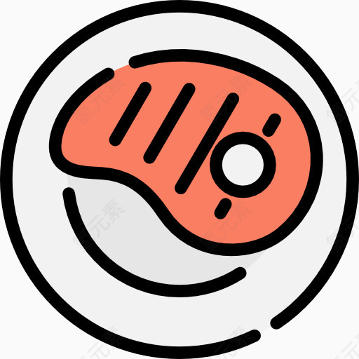 卡通手绘图标牛肉