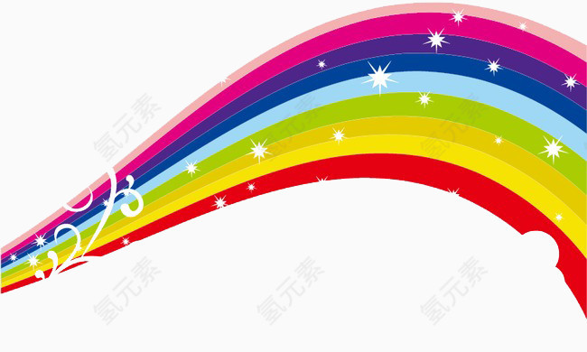卡通手绘彩虹