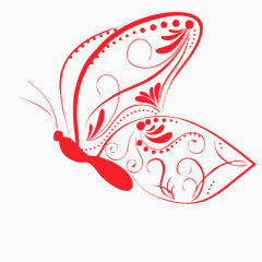 红色蝴蝶图案