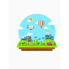 绿色节能卡通城市