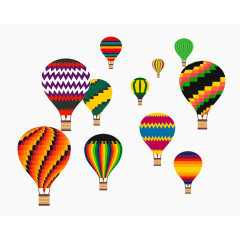 缤纷花纹热气球矢量素材