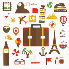 精美旅游元素设计矢量素材