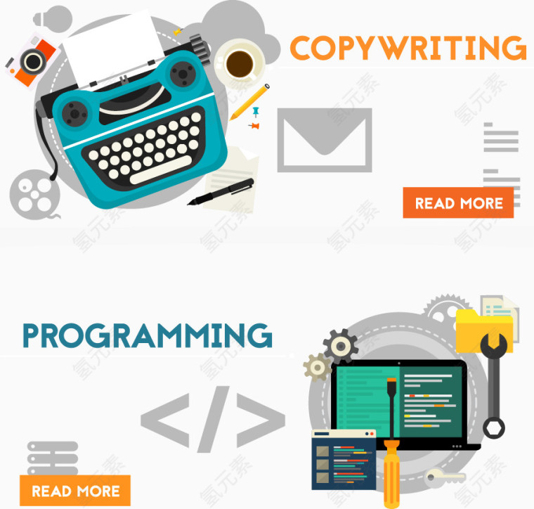 程序开发编程矢量横幅元素2