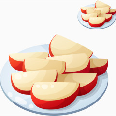 切片的矢量苹果