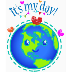 童趣世界地球日海报矢量素材