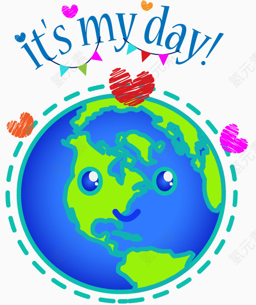 童趣世界地球日海报矢量素材
