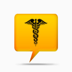 黄色的评论泡沫标志医学警报黄色的评论气泡图标