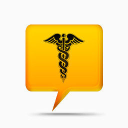 黄色的评论泡沫标志医学警报黄色的评论气泡图标