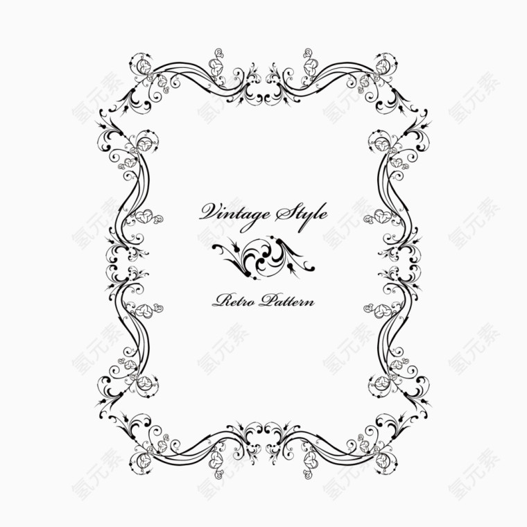 欧美边框花纹矢量免抠素材