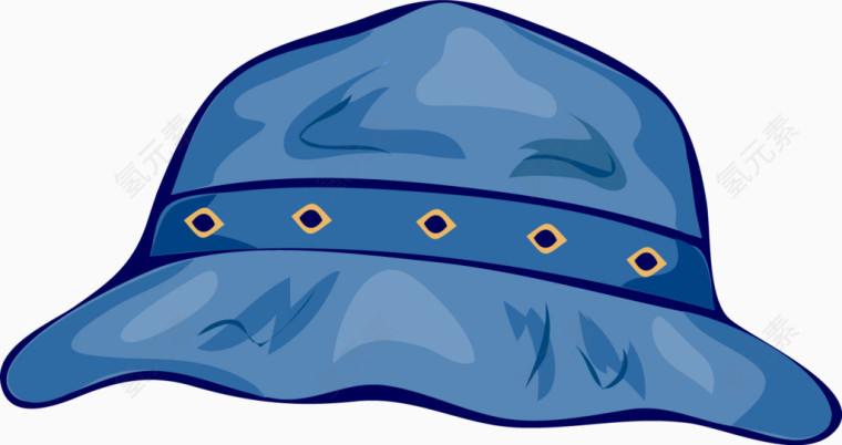 卡通蓝色旅行帽