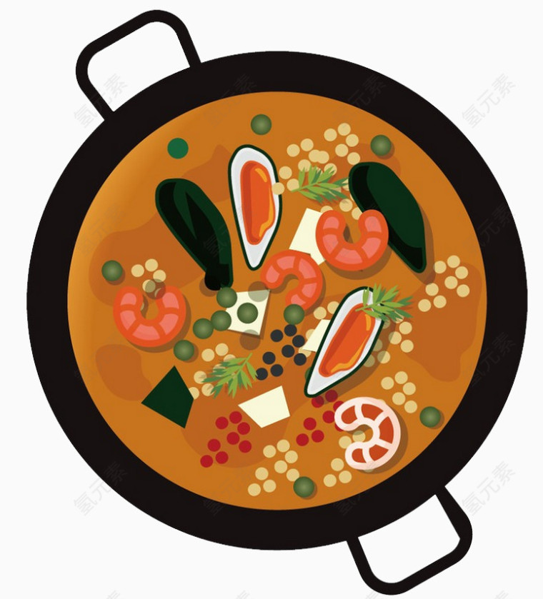 卡通美食餐饮火锅