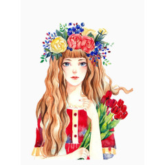 唯美手绘人物插画