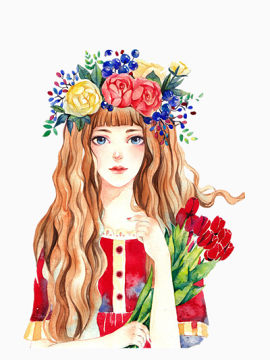 唯美手绘人物插画