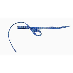 蓝色格子蝴蝶结布条