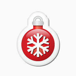 圣诞贴纸球红色图标