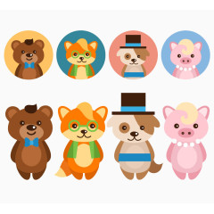 8款可爱卡通动物与头像
