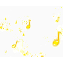 黄色WEB水晶风格音符