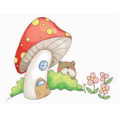 手绘蘑菇屋
