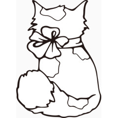 卡通猫咪线条