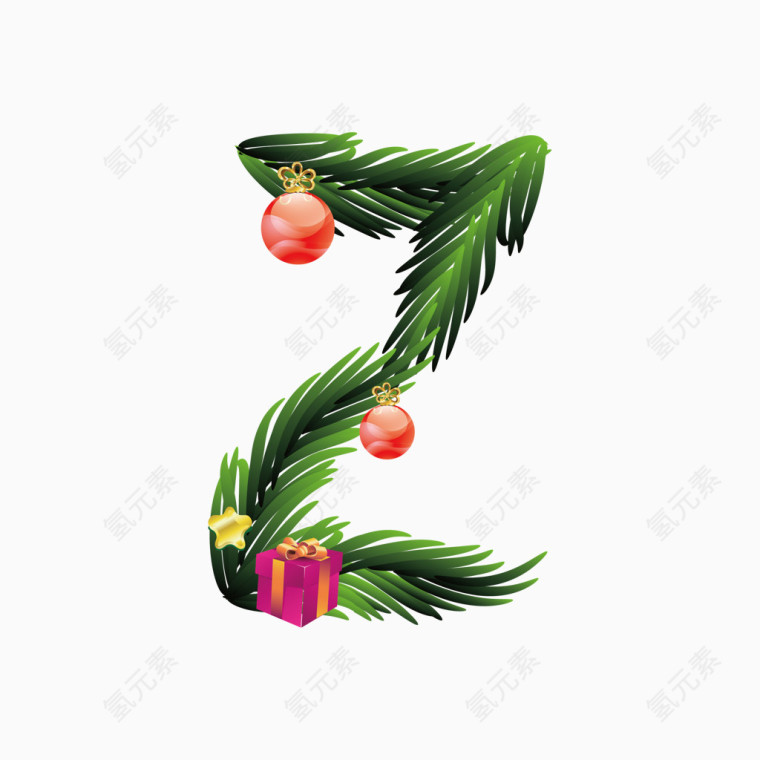 圣诞节礼物字母字体Z