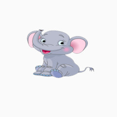 大象可爱粉红耳朵小尾巴10