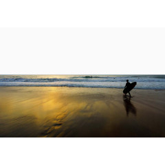 唯美黄昏海滩景色