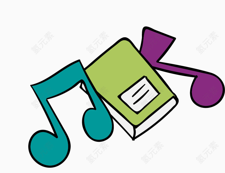 卡通音符书本