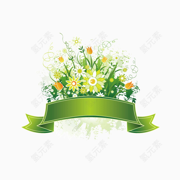 装饰图案 花纹 标签 绿色