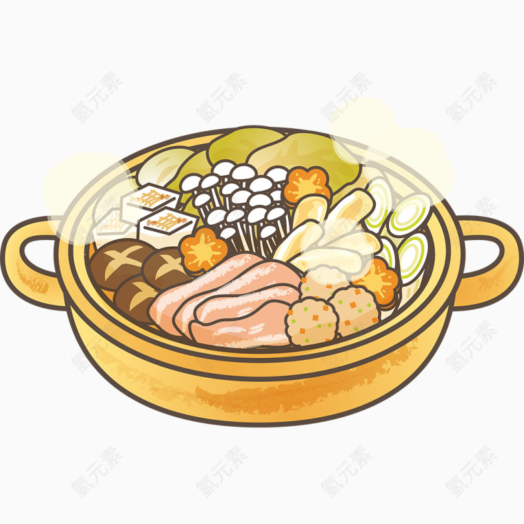 卡通美食餐饮火锅