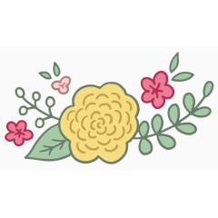 彩色卡通花儿png图片素材